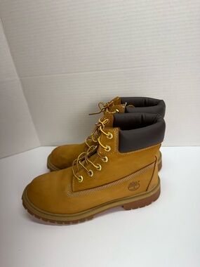 Timberland Men’s Wheat Tan Leather Work Boots Primaloft Size 6.5 High Top